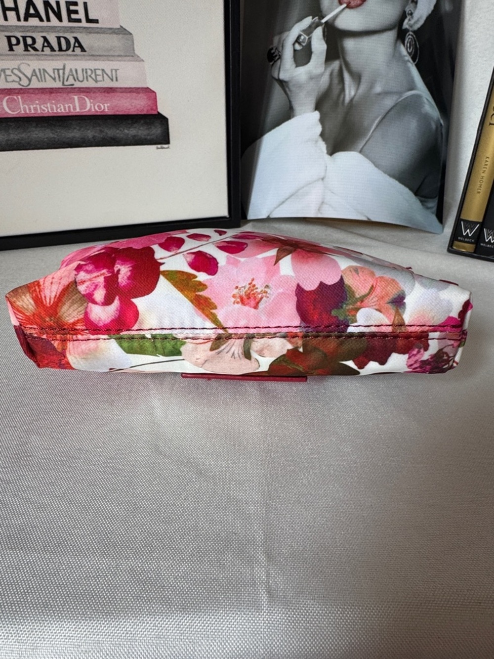 Ted Baker Floral Cosmetic Pouch in Pink and Green Accents NWOT - Picture 3 of 4